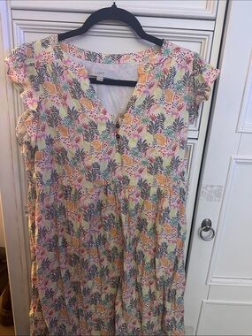 LOFT Pastel Multi Floral Tiered Maxi Dress